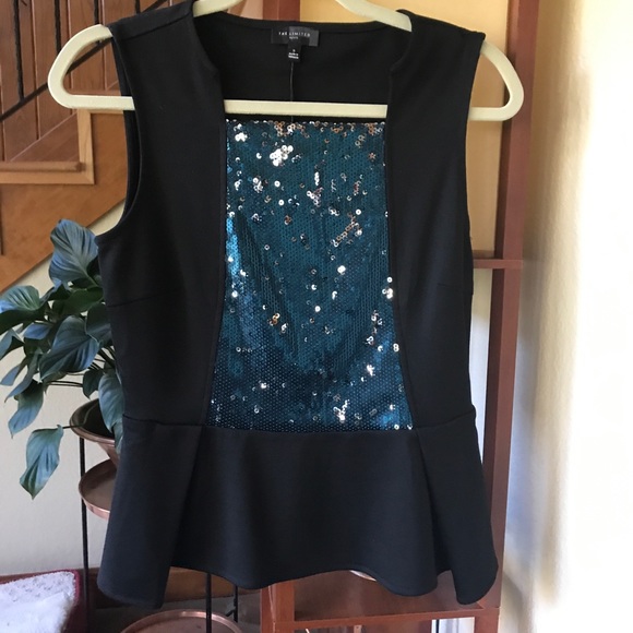 The Limited Tops - The Limited sparkly knit top with peplum NWT
